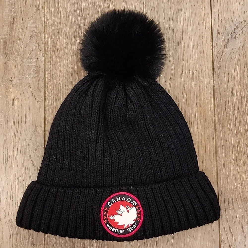 Canada Weather Gear Faux Fur Pom-Pom Hat Thermal Plush Lining